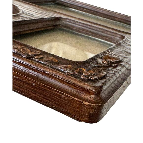 Vintage Collage Picture Frame Multi Opening Dark Wood Gold Details Ornate Photo - Picture 11 of 13